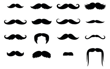Stylized mustache set featuring different facial hair styles for costume parties