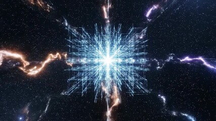 Abstract digital data stream flowing through a network tunnel - Powered by Adobe