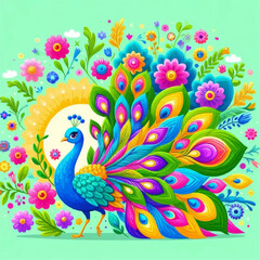 Fototapeta premium peacock in the garden