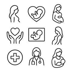 Expectant Mother Embracing Pregnancy with Love and Care in Medical Environment