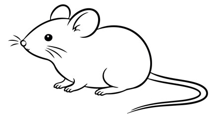 Hand drawn illustration of a mouse depicting a small rodent for educational content