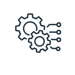 Fototapeta premium AI Automation Gears and Process Optimization Icon