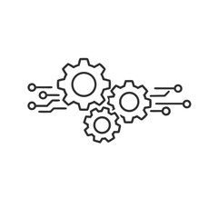 Obraz premium AI Process Automation and Intelligent Workflow Icon