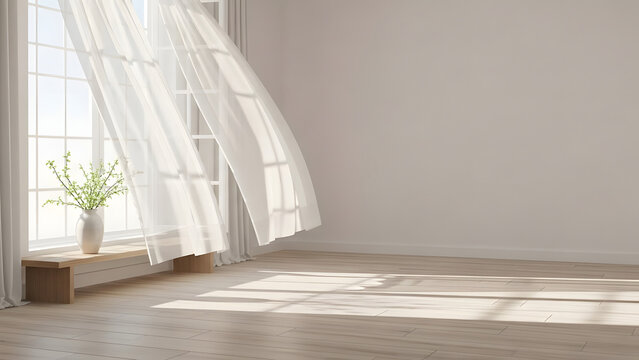 Valentine Spring Still Life Bright Empty Room with Window Light