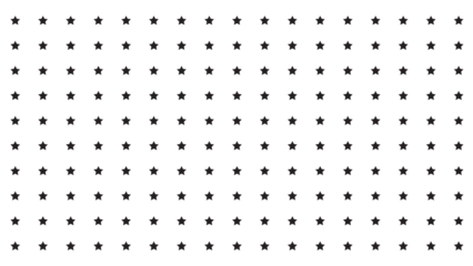 Classic geometric grid pattern of solid black five-pointed stars on a plain white background