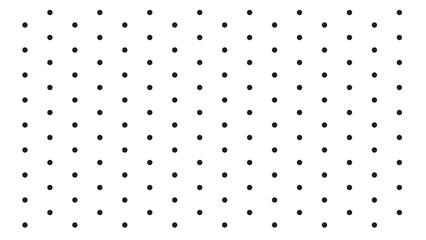 Classic polka dot grid pattern with small black circles on a clean white background