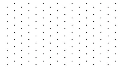 Timeless staggered polka dot pattern with black circles on a white background