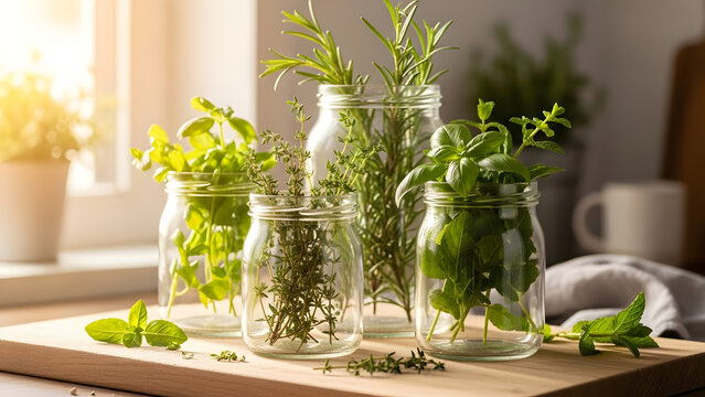 Spring Wellness Minimal Still Life Greenery with Warm Light