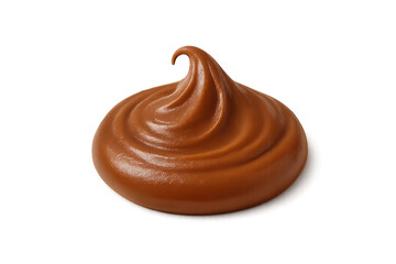 Swirling dulce de leche cream dollop with transparent background