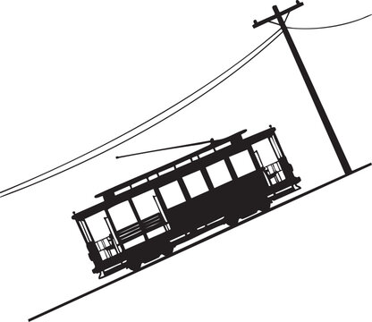 Cable Car Silhouettes San Francisco Vector