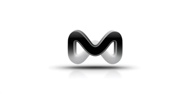 Stylish 3d letter m incorporating infinity loop concept