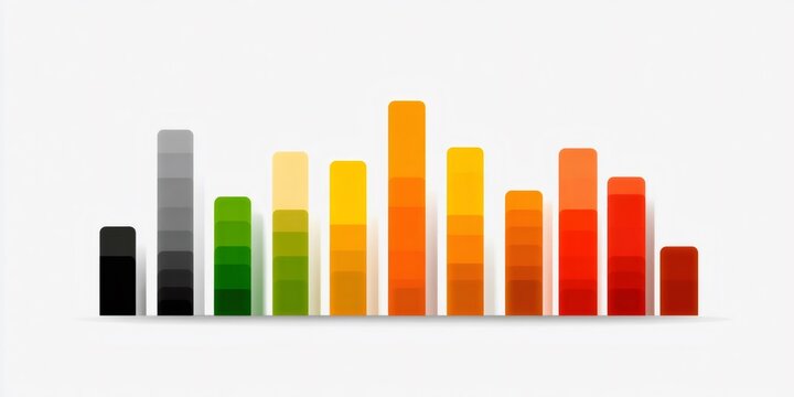 Business infographic showing growing colorful bar charts - Powered by Adobe