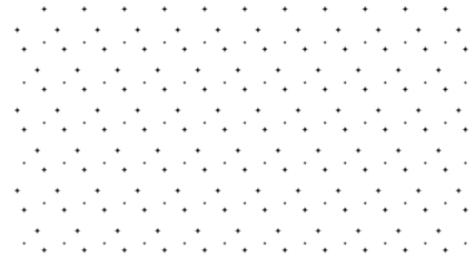 Randomised size star pattern in black and white featuring rows of four-pointed sparkle shapes