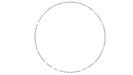 Minimalist thin dashed line circle on a white background for modern geometric design projects