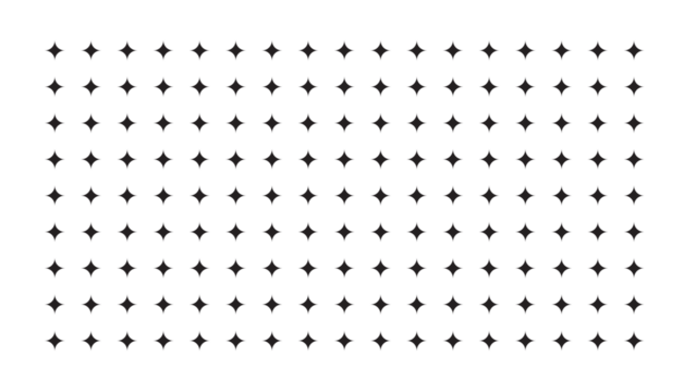Minimalist black four-pointed stars pattern arranged in a grid on white background for modern design - Powered by Adobe