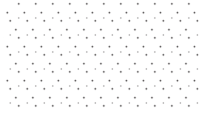 Randomised size star pattern in black and white featuring rows of four-pointed sparkle shapes - Powered by Adobe