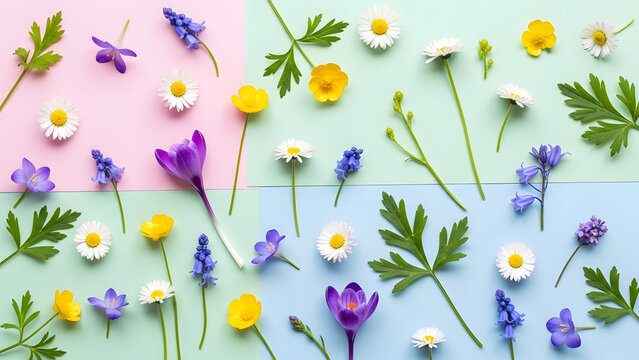 Spring Wellness Minimal Still Life Soft Floral Spring Pattern