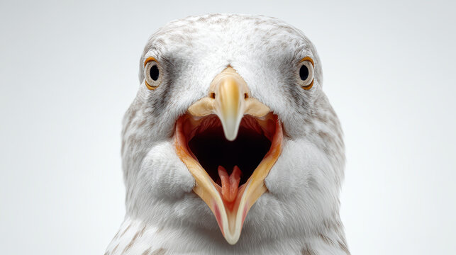 Close-up of a bird with open beak
