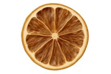 Dried orange slice with transparent background