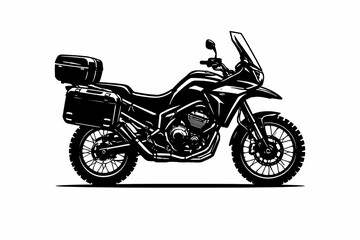 Obraz premium Adventure motorcycle with luggage for travel and exploration