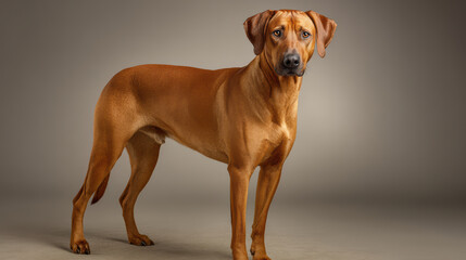 Brown Dog Standing on Studio Floor