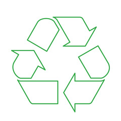 recycle sign line style flat symbol icon simple vector