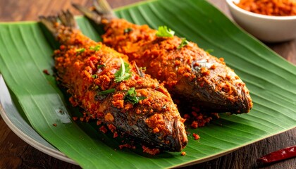 Goan Fish Recheado. Traditional Indian Food