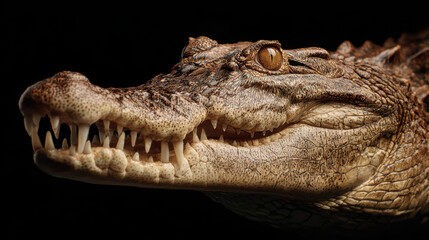 Obraz premium Close-Up of Crocodile Head with Open Mouth