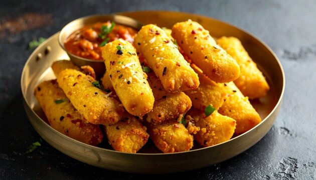 Gujrati Fafda with Chutney. Traditional Indian Food