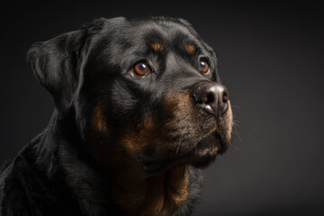 Obraz premium Black Dog with Brown Accents in Portrait