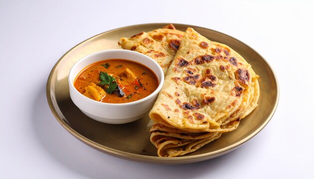 Tamil Nadu Parotta with Kurma. Traditional Indian Food