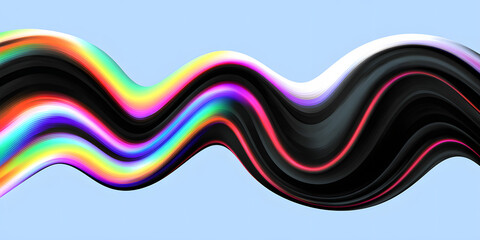 Abstract rainbow wave line set forming liquid swirl gradient on a white background creative design minimalist