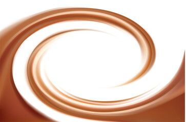 Soft wonderful mixed dark beige curvy eddy ripple luxury fond. Beautiful yummy volute fluid melt sweet choco cremy surface with space for text on glowing milky white stripe in middle of funnel