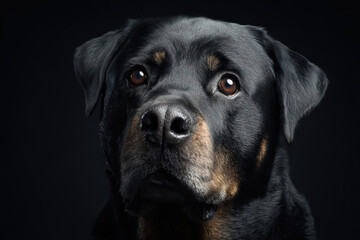 Obraz premium Black Dog Portait with Focused Eyes