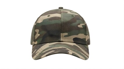 Fototapeta premium A camouflage baseball cap on transparent background