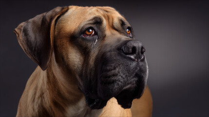 Obraz premium Large Dog with Focused Gaze, Close-Up Portrait
