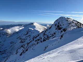 Snow covered mountains in ski resort Jasn&aacute; in Slovakia.