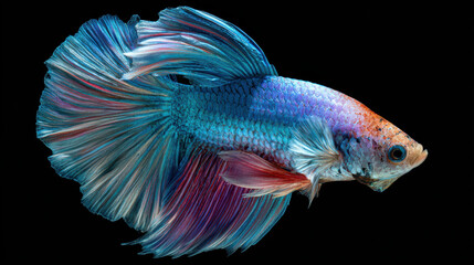 Fototapeta premium Colorful Tropical Fish with Iridescent Fins