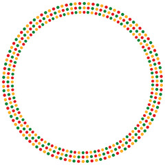 Juneteenth Freedom Day Circular Frame with red, green and yellow dots. Black History Month. African American heritage border for independence poster, emancipation event, and Juneteenth design. Vector