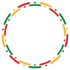 Black History Month Celebration Circle Border. Concept of unity.  PNG and Vector illustration