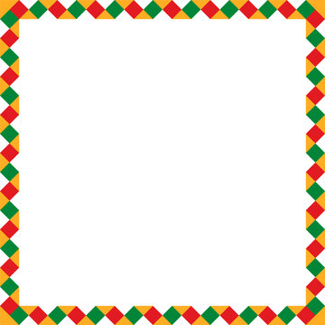 Black History Month Celebration Square Border, isolated on a transparent background. Decorative border for African American heritage event, cultural awareness campaign, or educational poster. PNG. EPS
