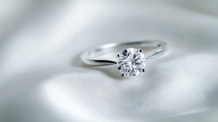 Solitaire diamond ring isolated on simple background, elegant and luxurious product presentation