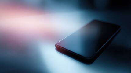 Smartphone with holographic AI assistant, glowing futuristic interface, digital tech ambiance, sleek and modern design