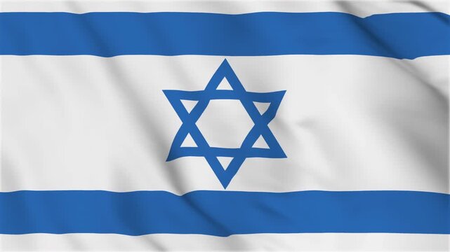 israel flag looping animation. flag of israel waving. Flag of the Israel waving animation. looping National Israel flag animation background 4k
