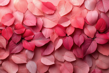 Pink leaves wallpaper displayed on a wall.