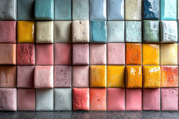 Colorful tiled wall design.