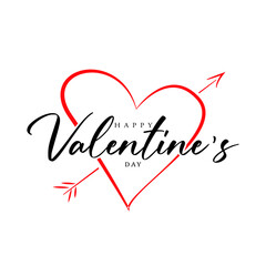Happy Valentine's day text lettering with love typography poster background Vector illustration.
