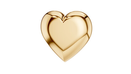 Fototapeta premium Golden heart with transparent background