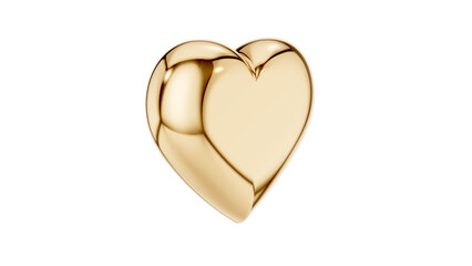 Fototapeta premium Golden heart with transparent background