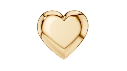 Golden heart with transparent background